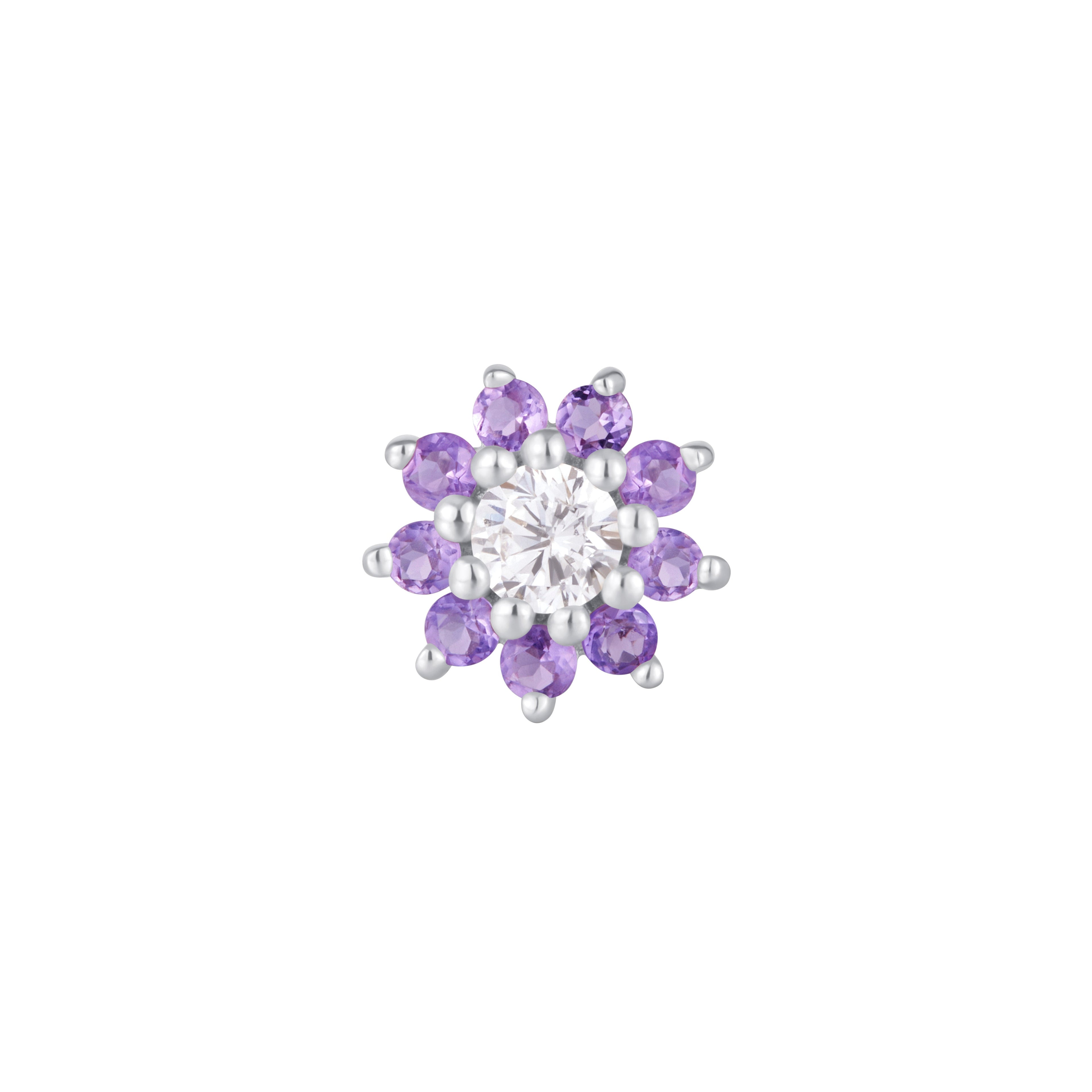 Eloise - Amethyst + CZ - Threadless End