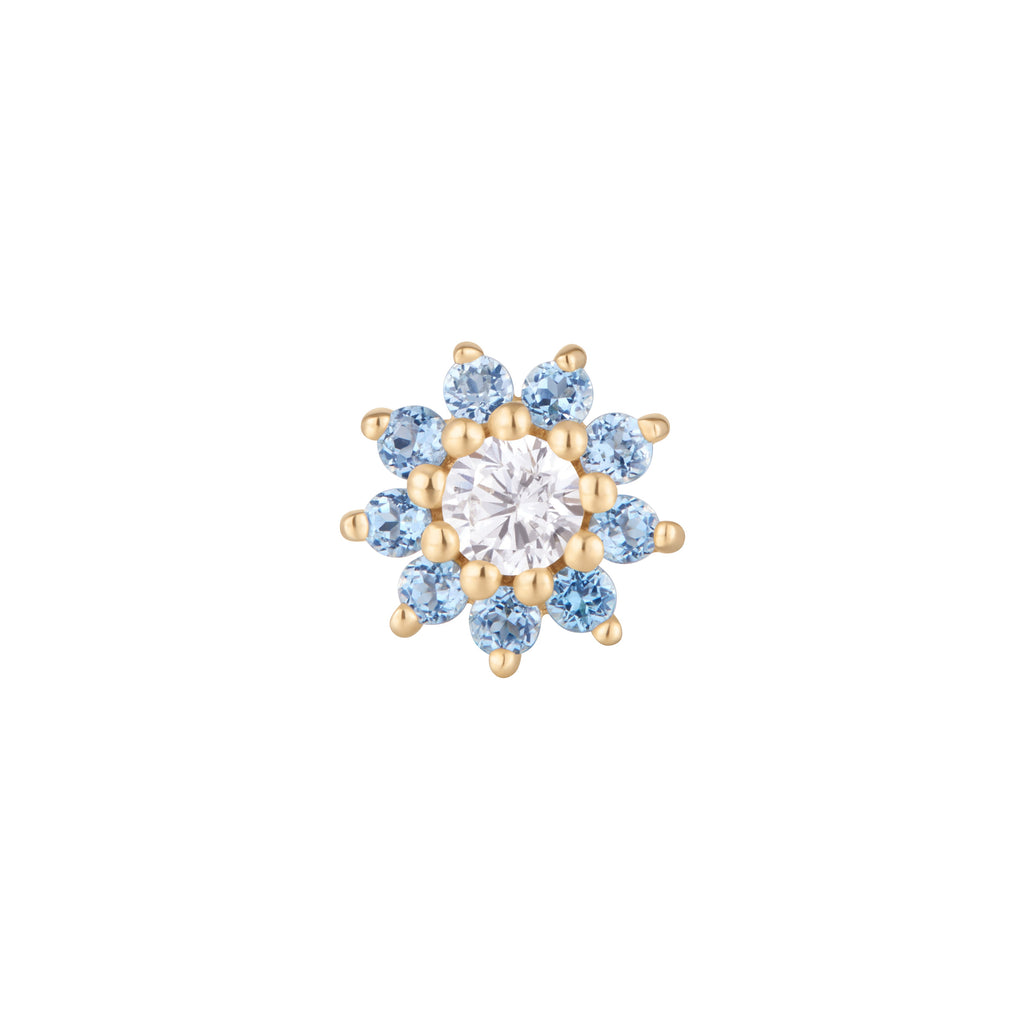 Eloise - London Blue Topaz + CZ - Threadless End