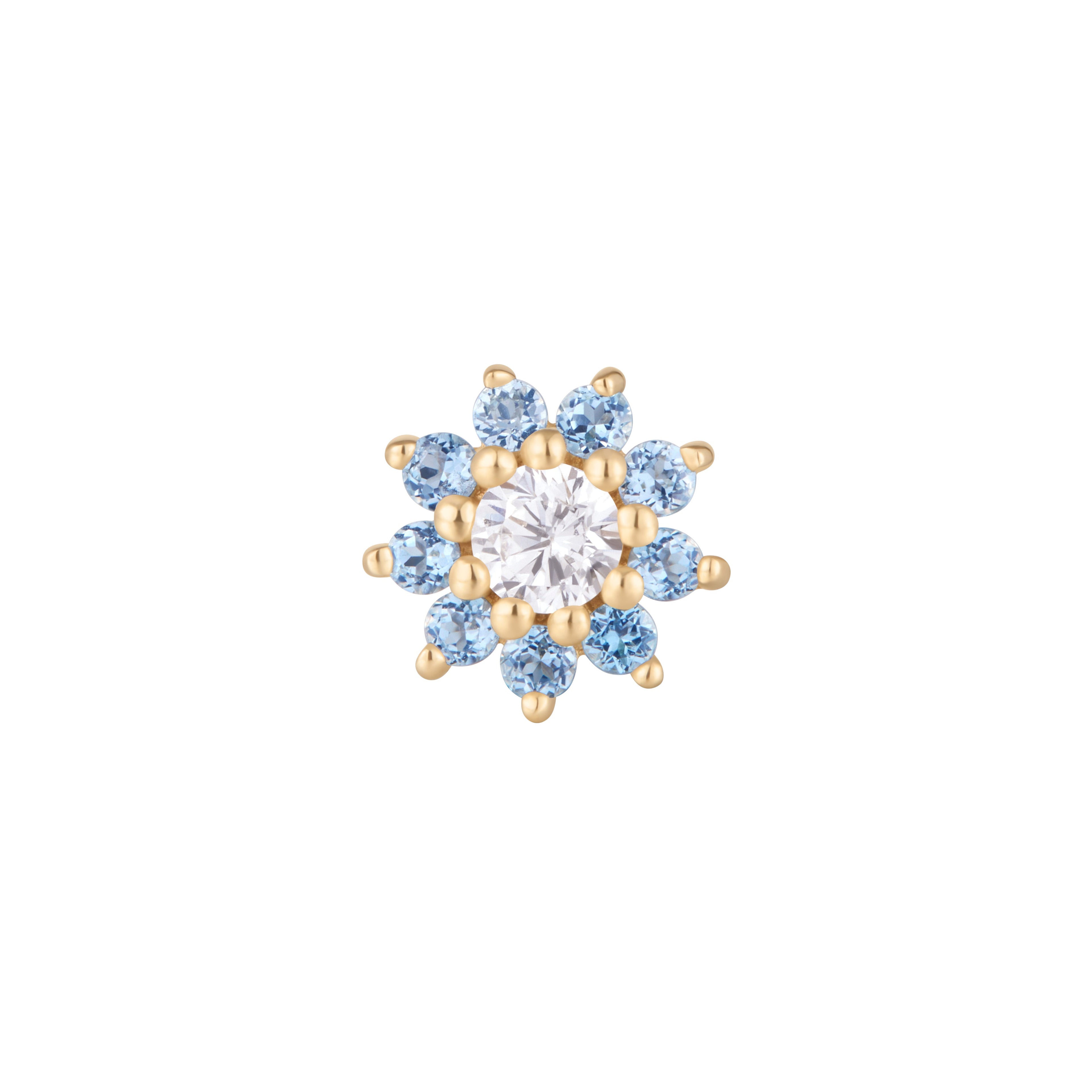 Eloise - London Blue Topaz + CZ - Threadless End