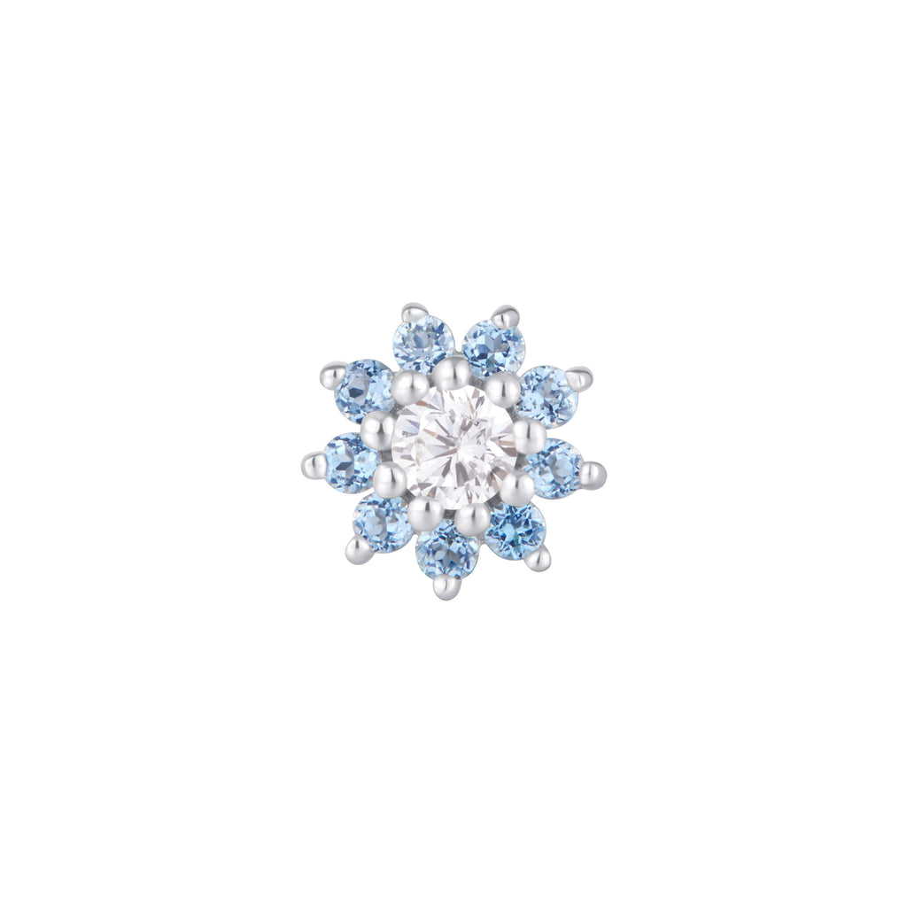 Eloise - London Blue Topaz + CZ - Threadless End