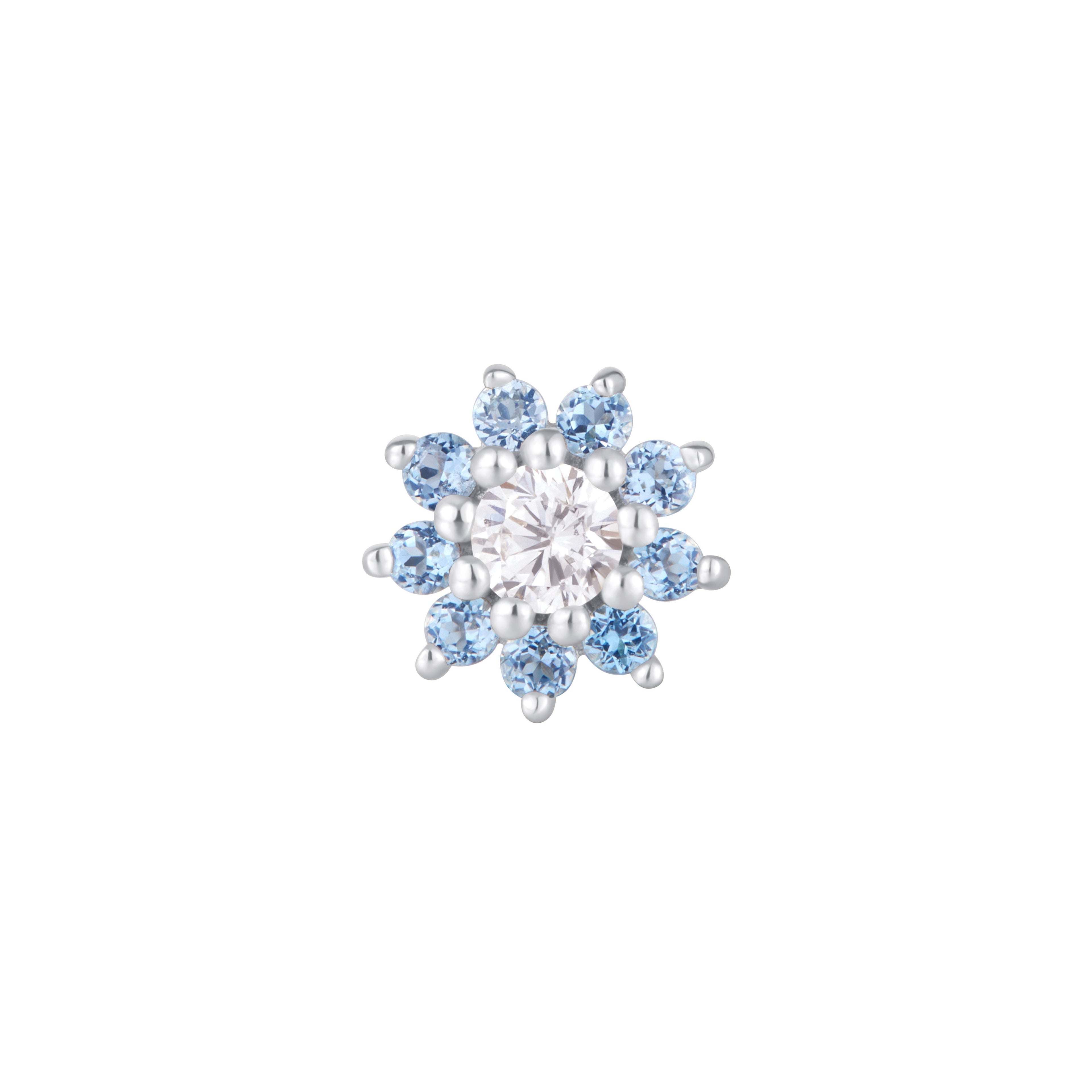Eloise - London Blue Topaz + CZ - Threadless End