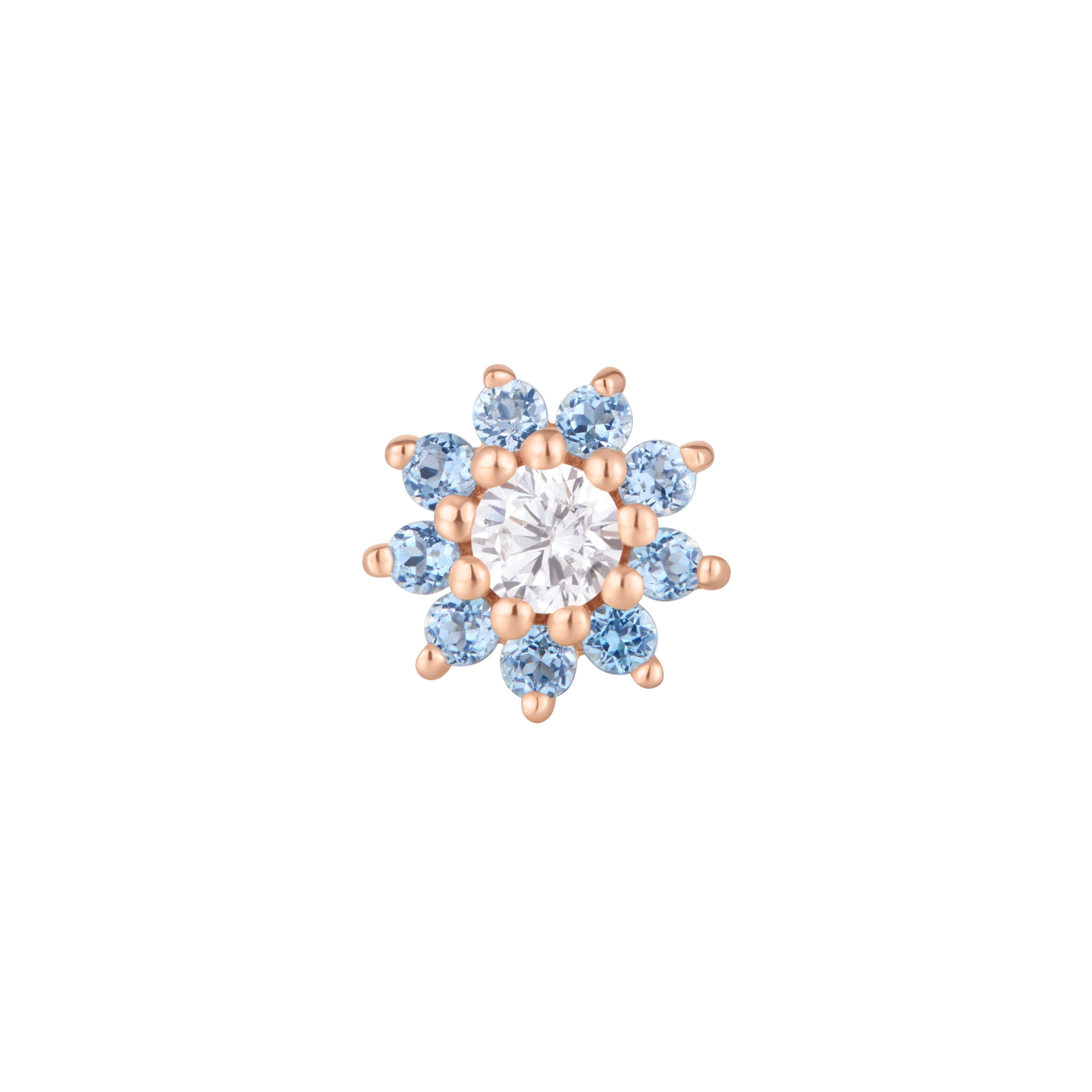 Eloise - London Blue Topaz + CZ - Threadless End
