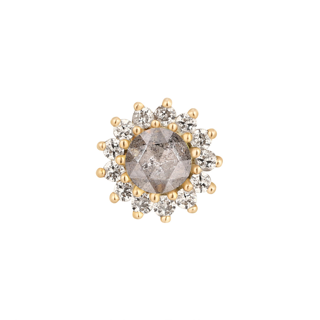 Delphine - Grey Diamond + White Sapphire - Threadless End