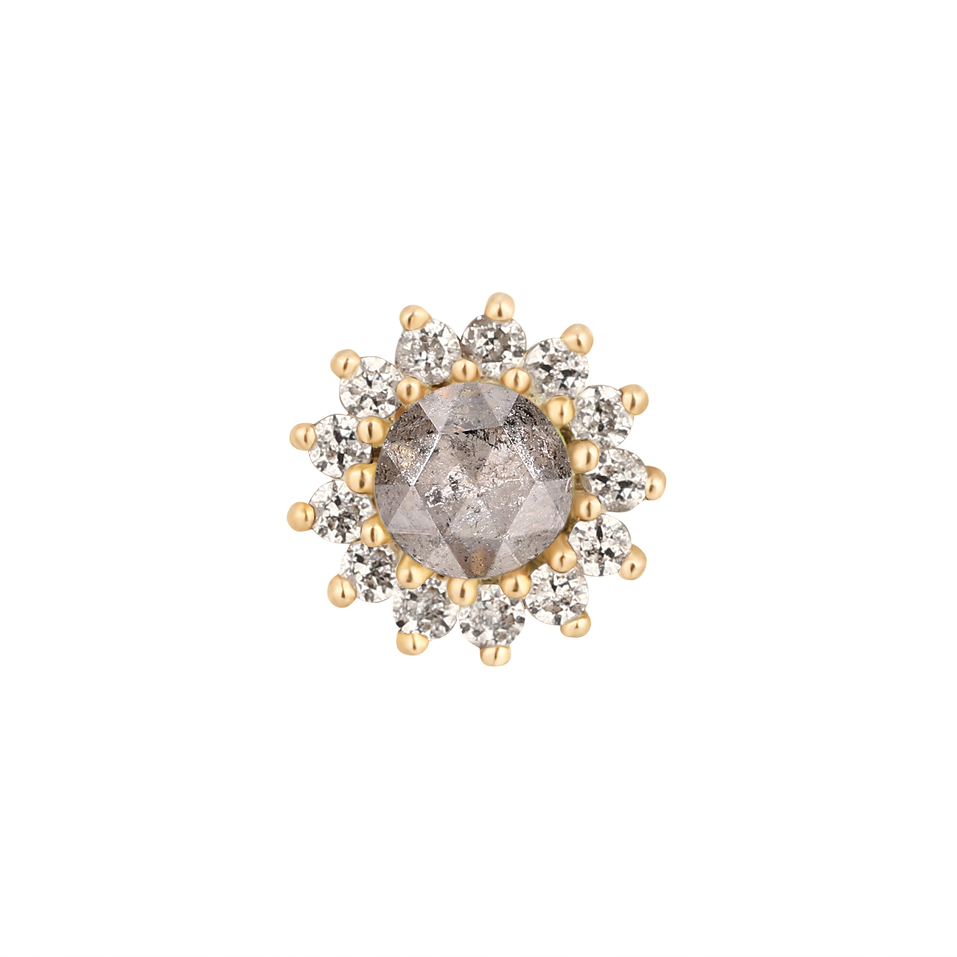 Delphine - Grey Diamond + White Sapphire - Threadless End