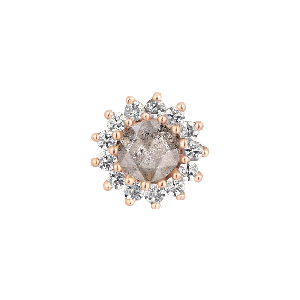 Delphine - Grey Diamond + White Sapphire - Threadless End