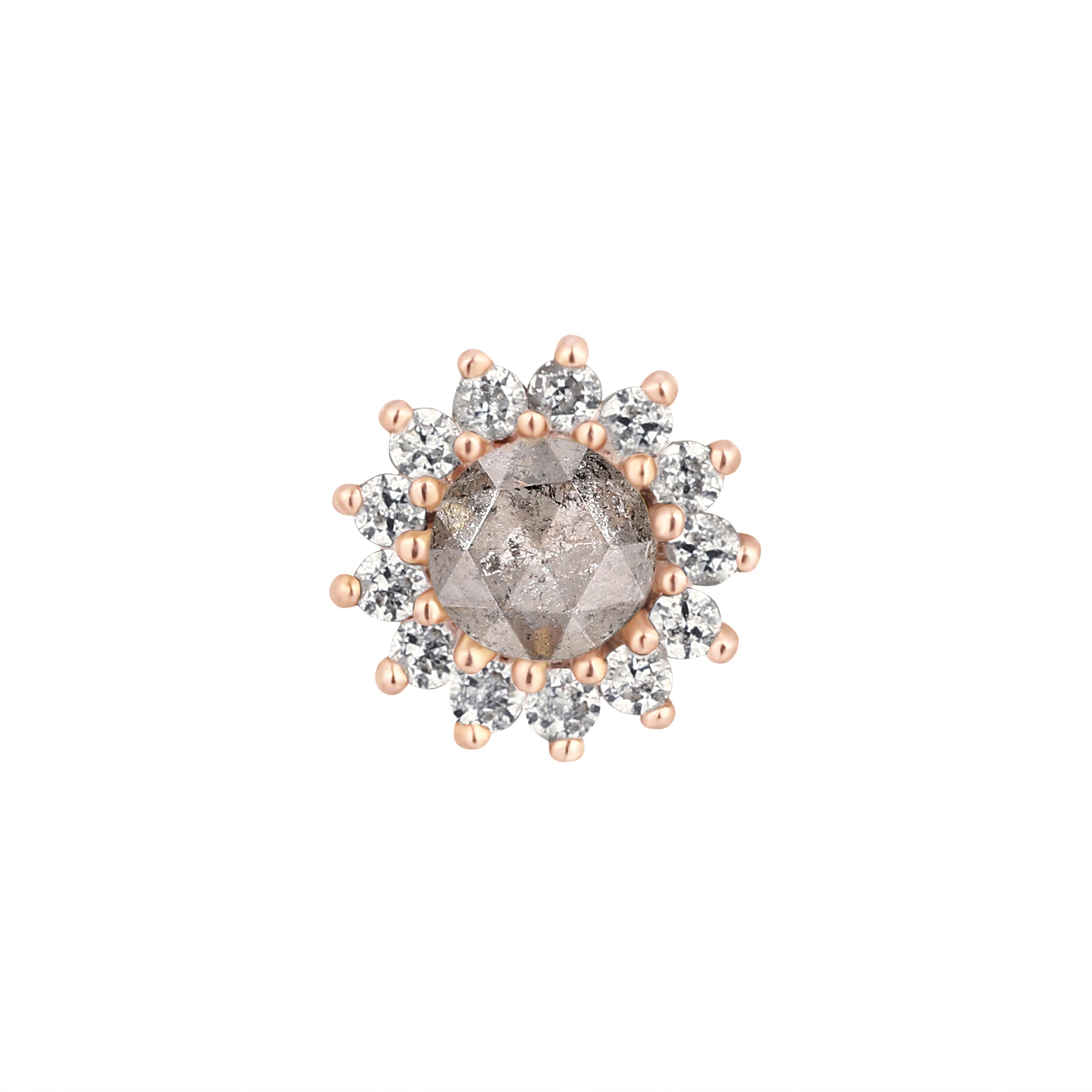 Delphine - Grey Diamond + White Sapphire - Threadless End