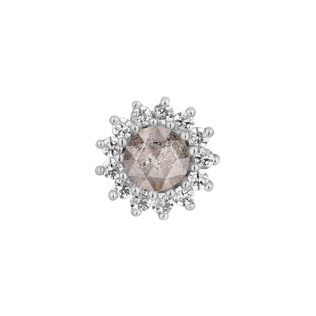 Delphine - Grey Diamond + White Sapphire - Threadless End