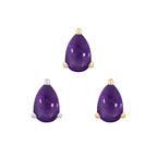 Amethyst Prong Pear - Threadless End