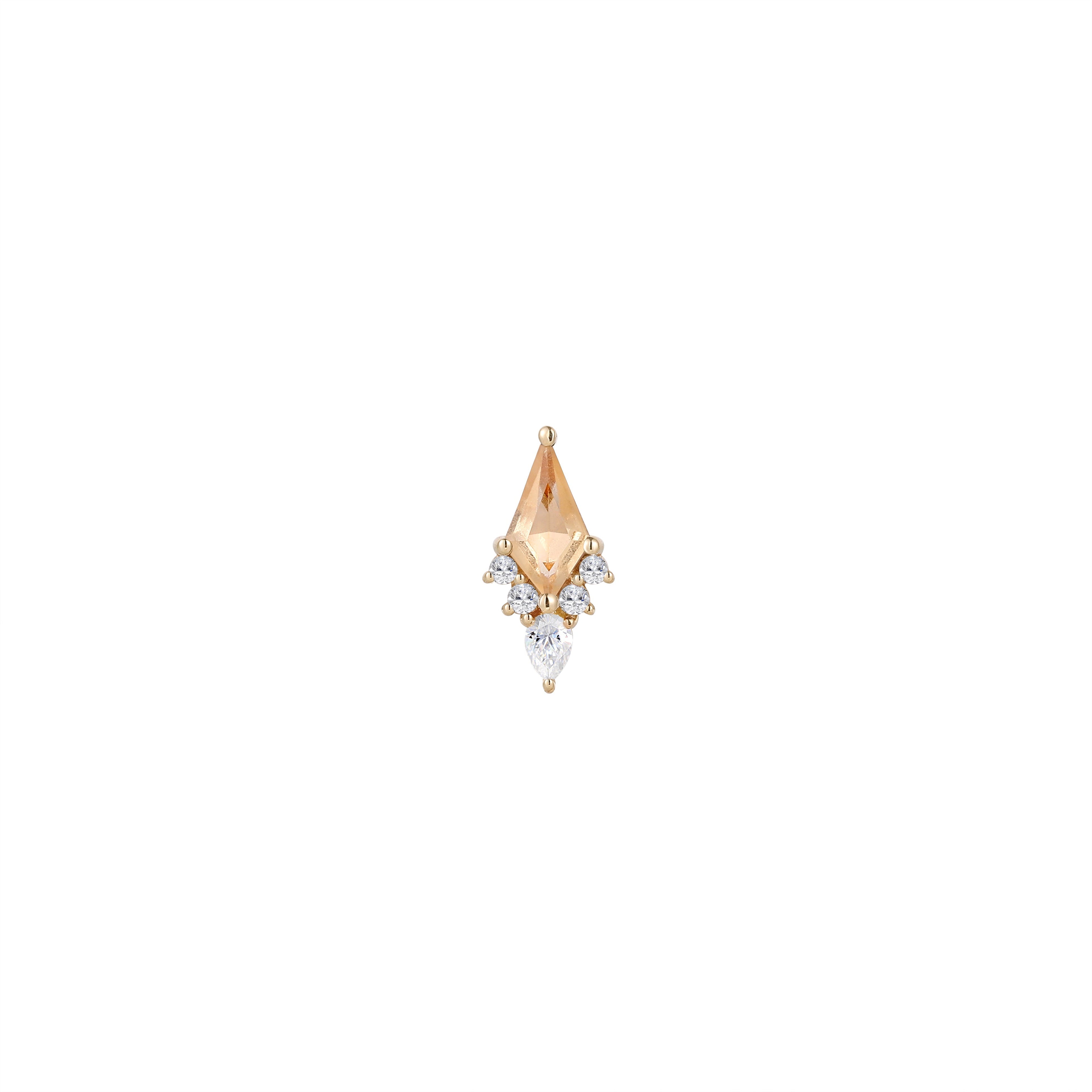 Afterglow - Citrine + CZ - Threadless End