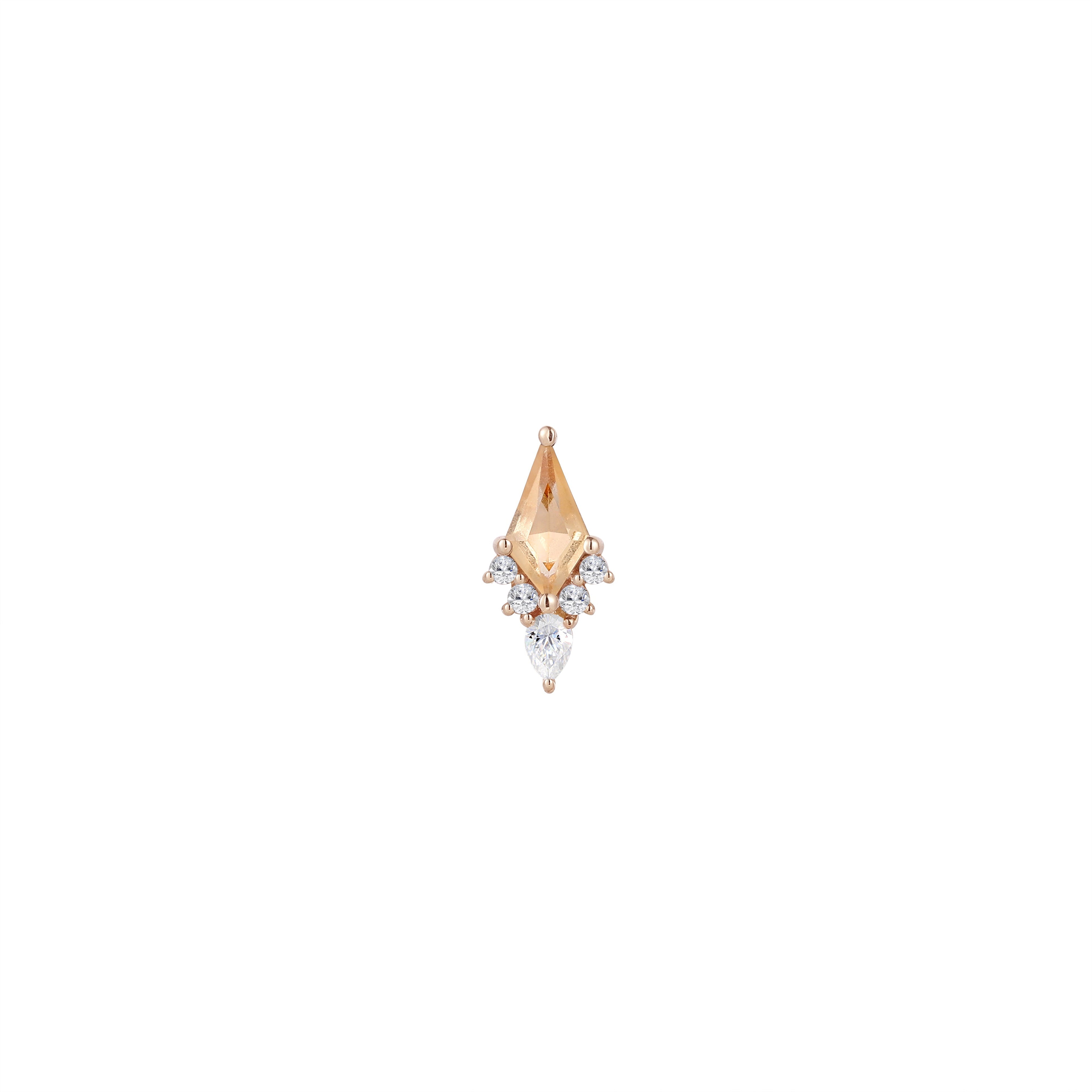 Afterglow - Citrine + CZ - Threadless End