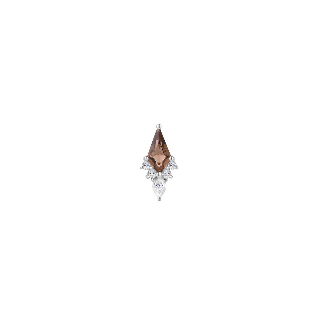 Afterglow - Smoky Quartz + CZ - Threadless End