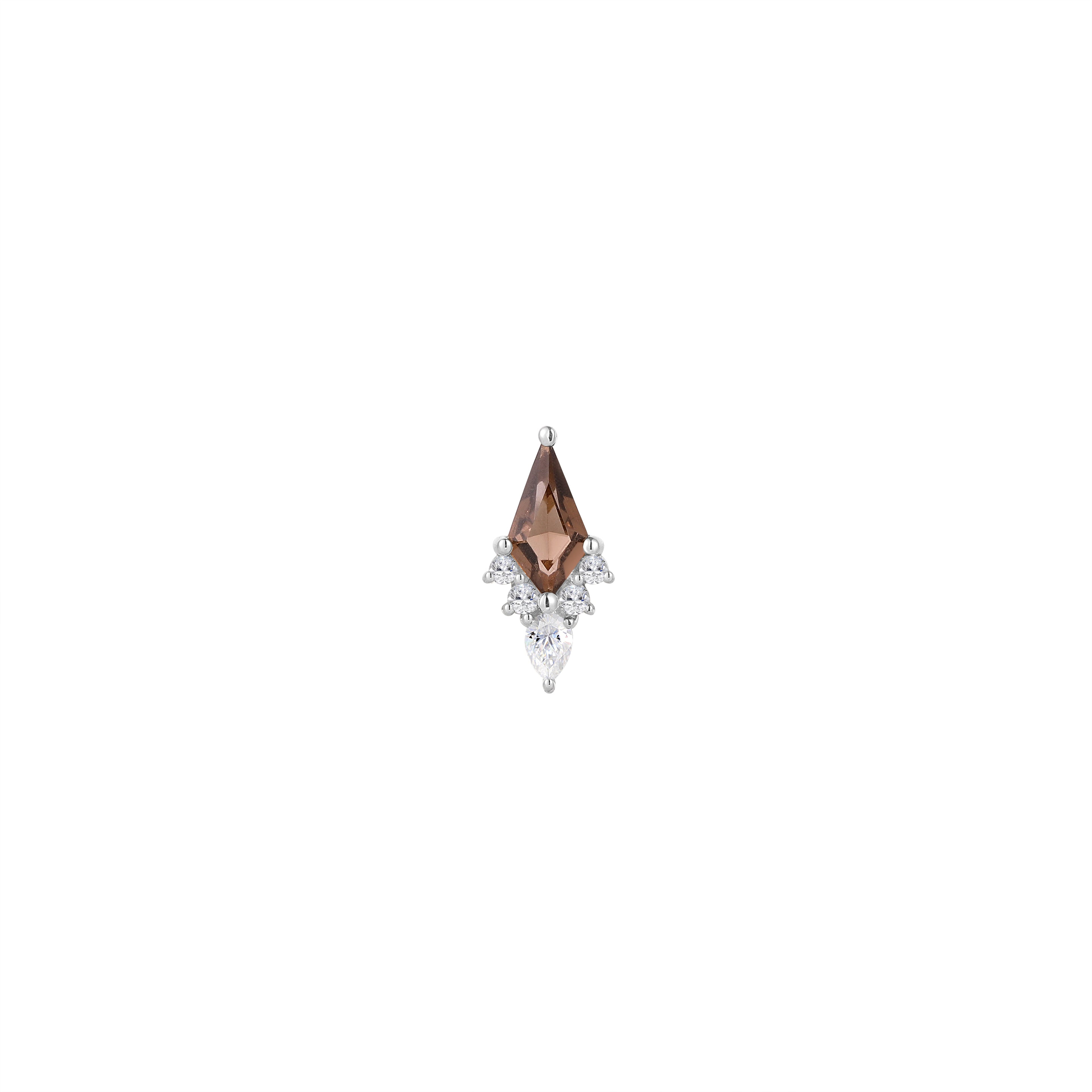 Afterglow - Smoky Quartz + CZ - Threadless End