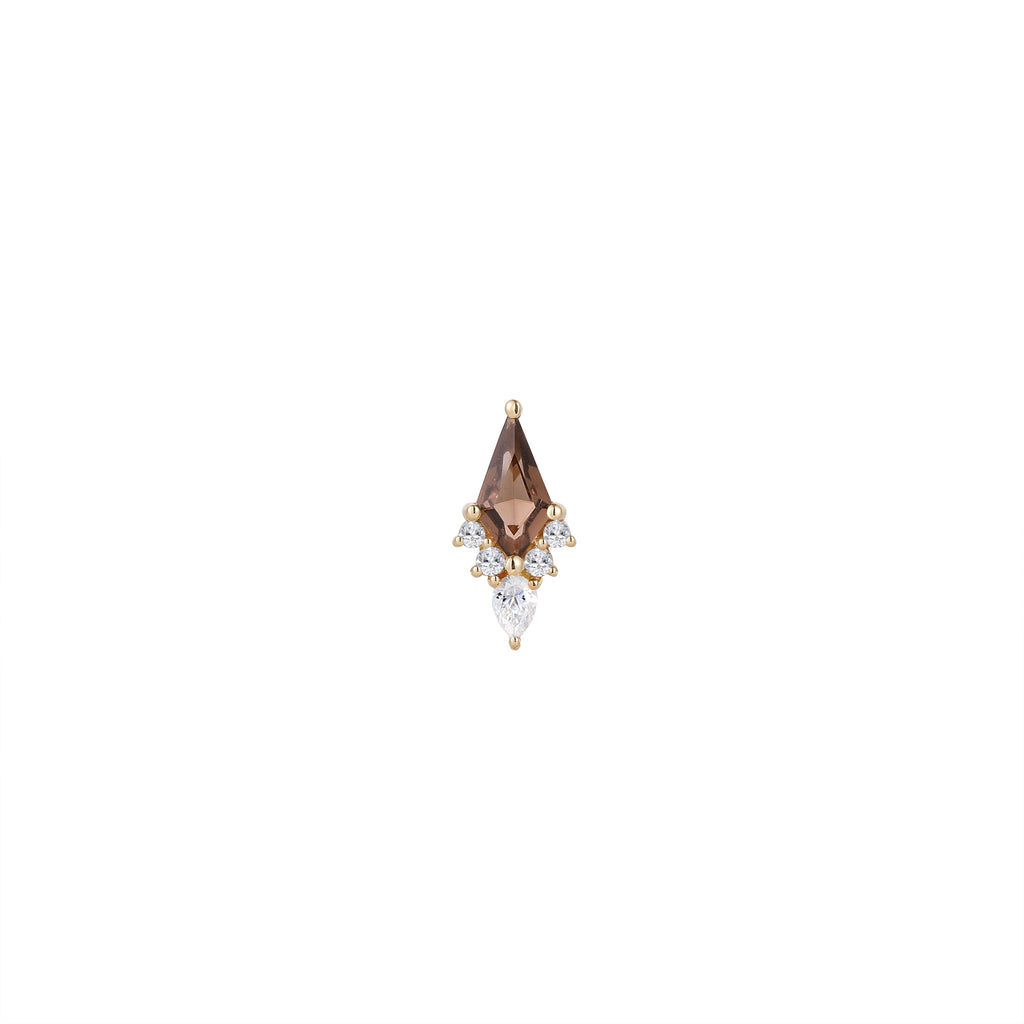 Afterglow - Smoky Quartz + CZ - Threadless End