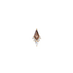Afterglow - Smoky Quartz + CZ - Flat Back Stud