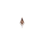 Afterglow - Smoky Quartz + CZ - Flat Back Stud