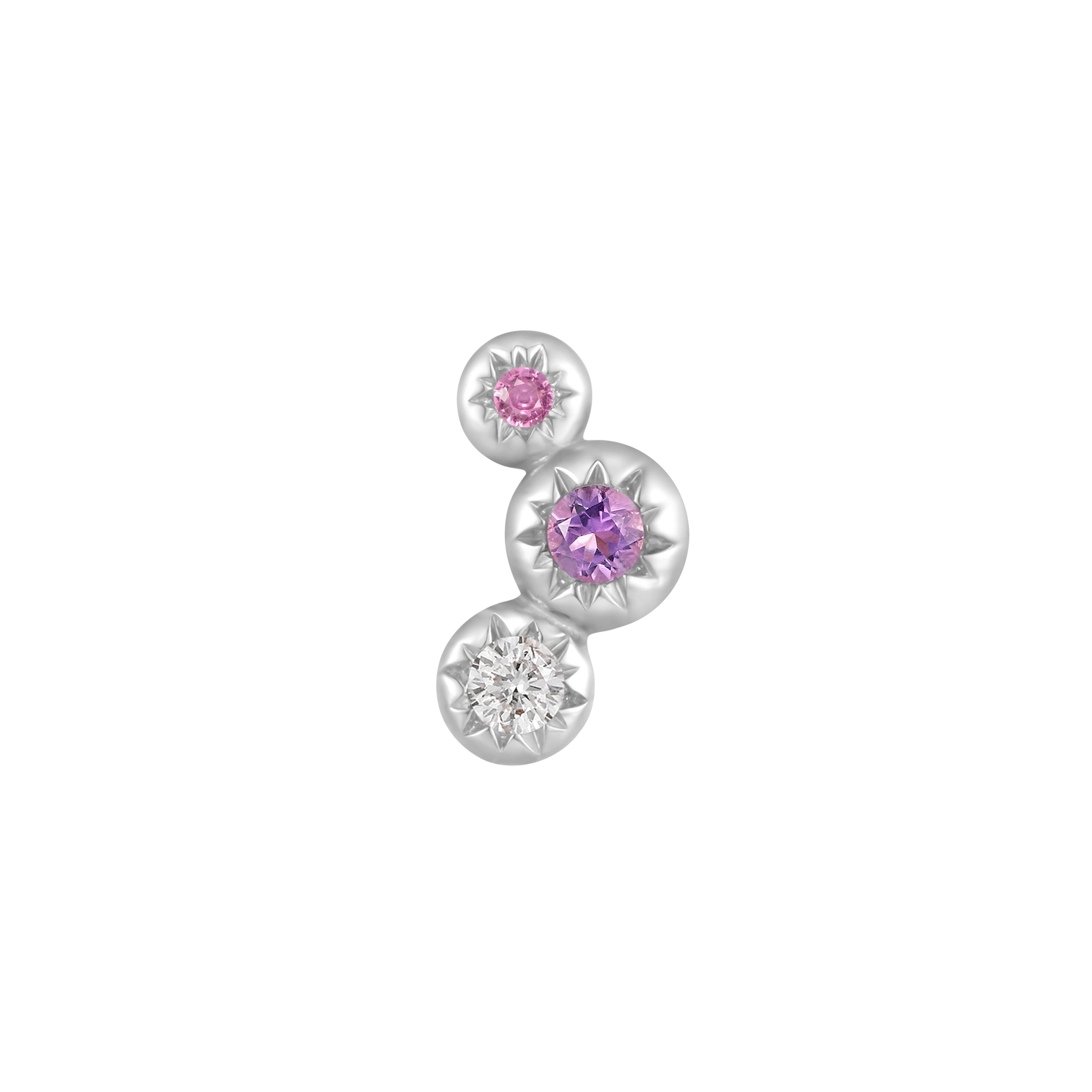 Dig It - Amethyst + Pink Sapphire + White Topaz - Threadless End