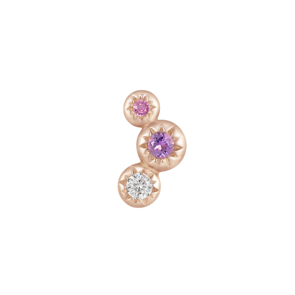 Dig It - Amethyst + Pink Sapphire + White Topaz - Threadless End