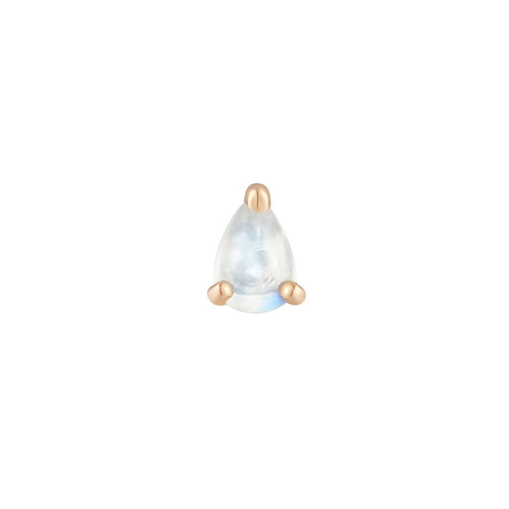Rainbow Moonstone Pear - Threadless End