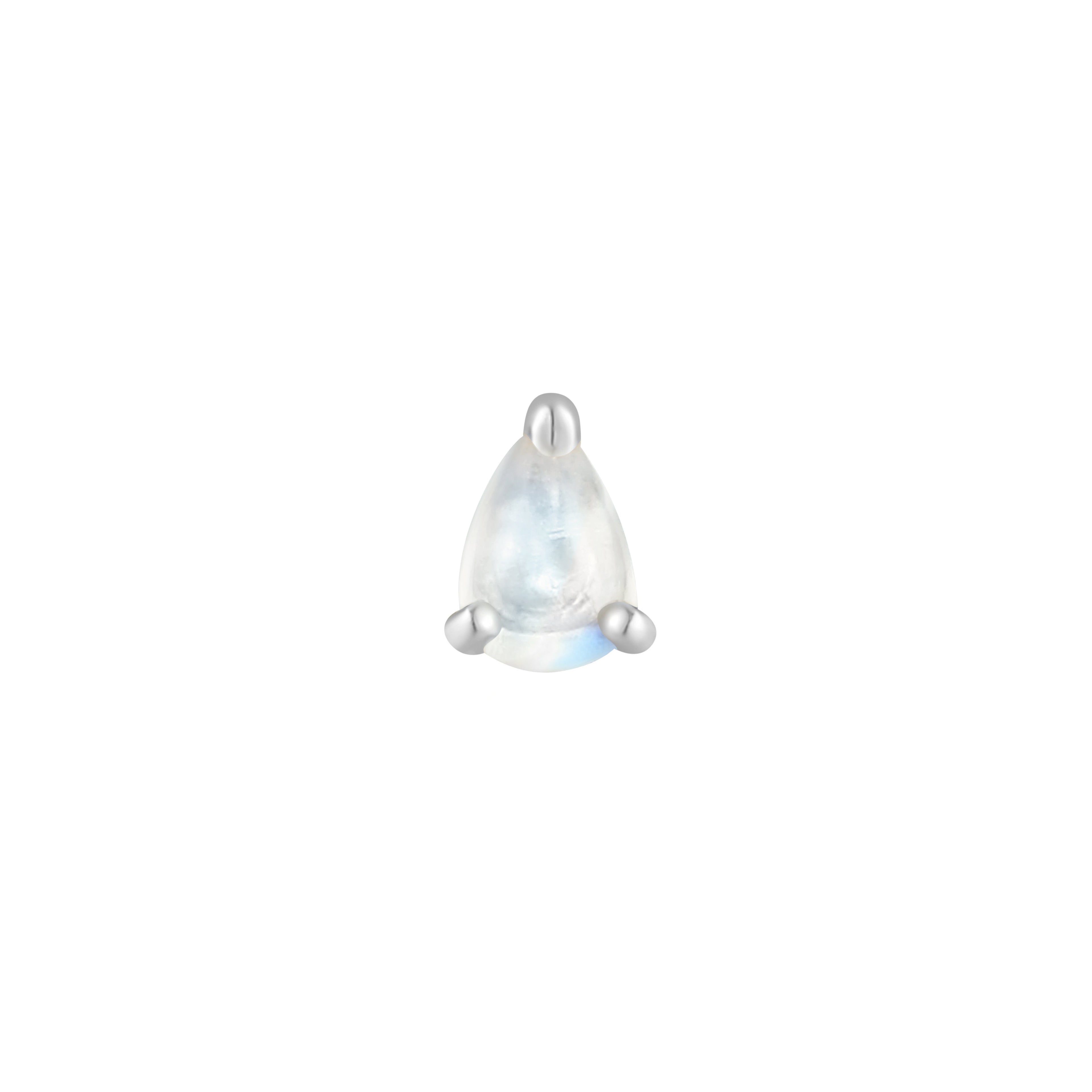 Rainbow Moonstone Pear - Threadless End
