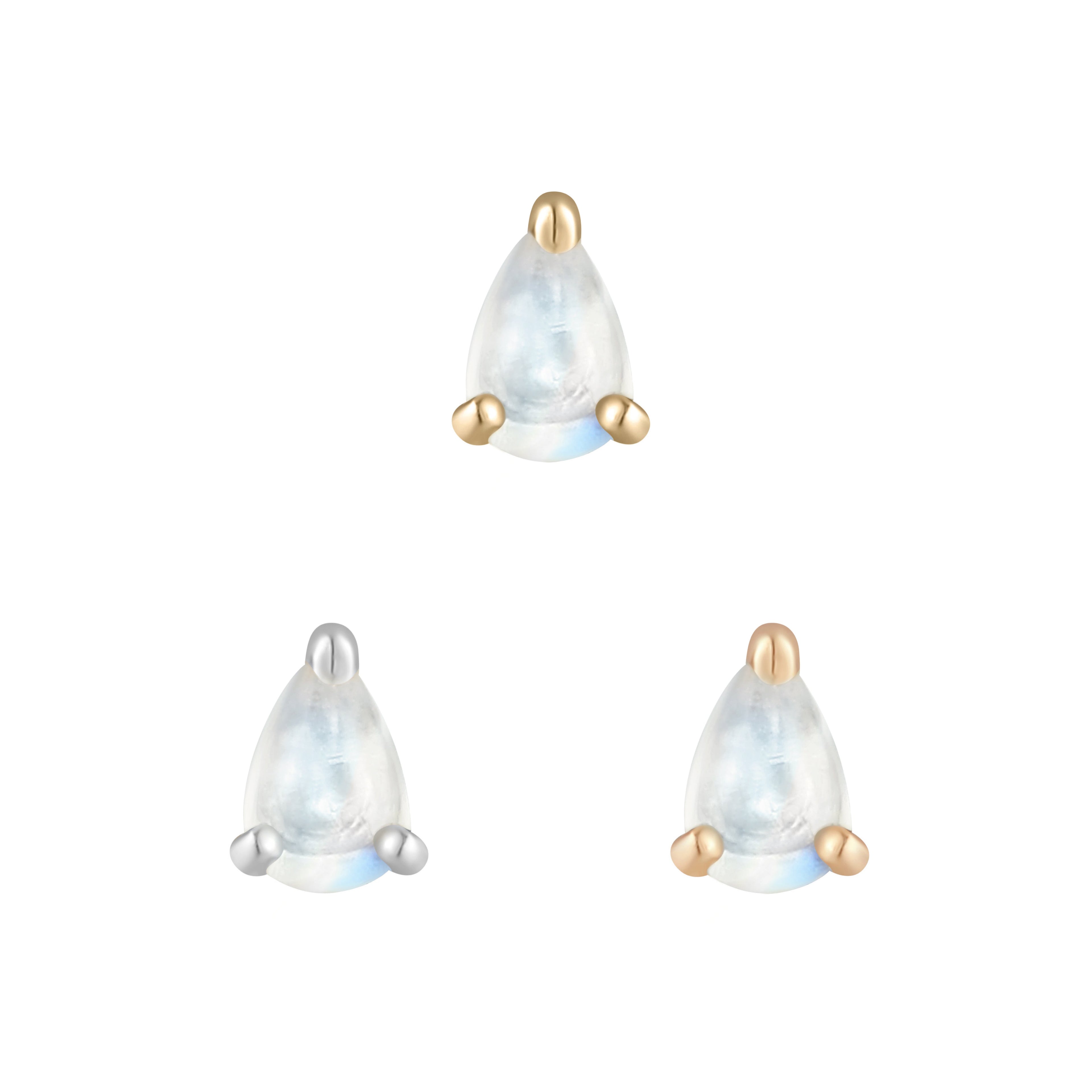 Rainbow Moonstone Pear - Threadless End