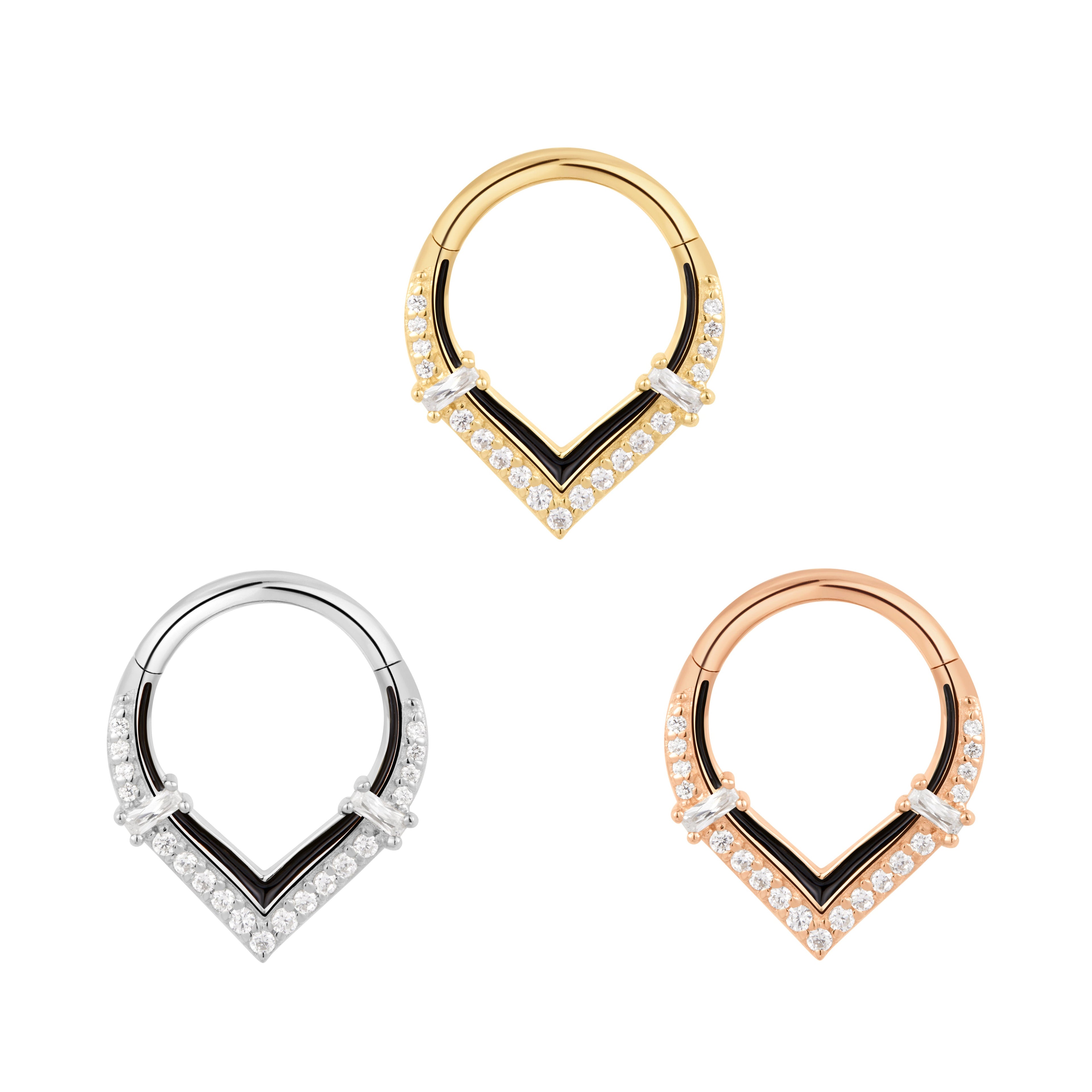 Uprise - Enamel + CZ - Clicker