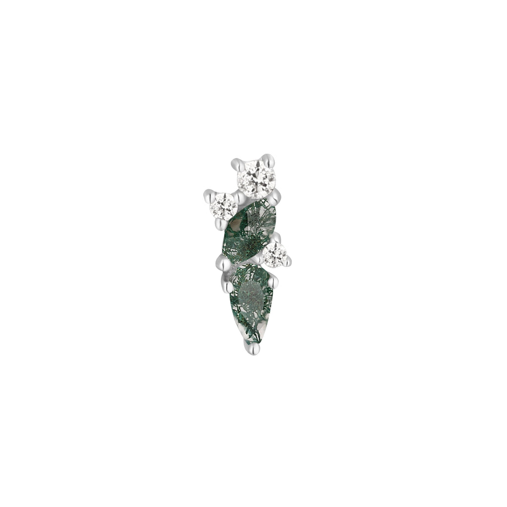 Visionary - Moss Agate + White Topaz - Threadless End