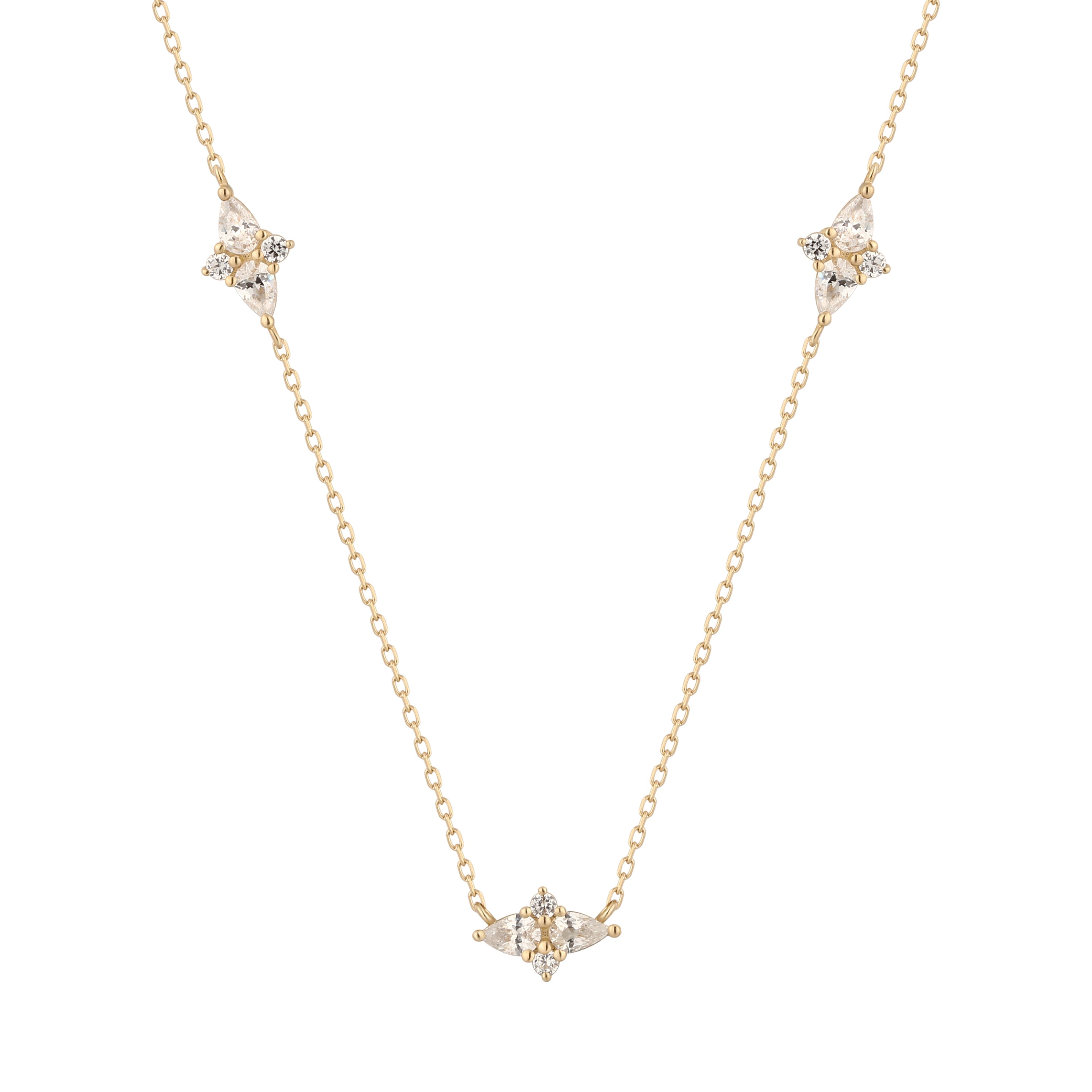 RION x Buddha Jewelry Elysian Gold Necklace - White Sapphire