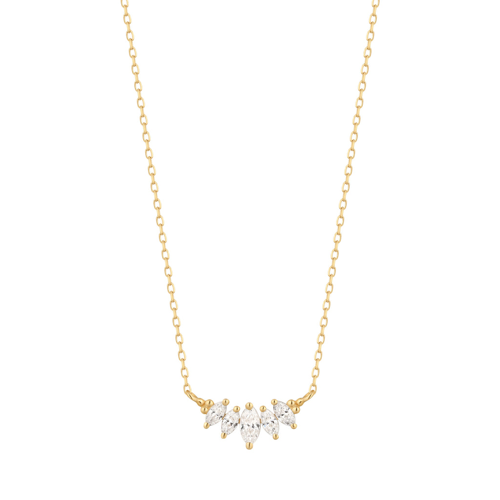 RION x Buddha Jewelry Zuri Cinq Gold Necklace - White Sapphire