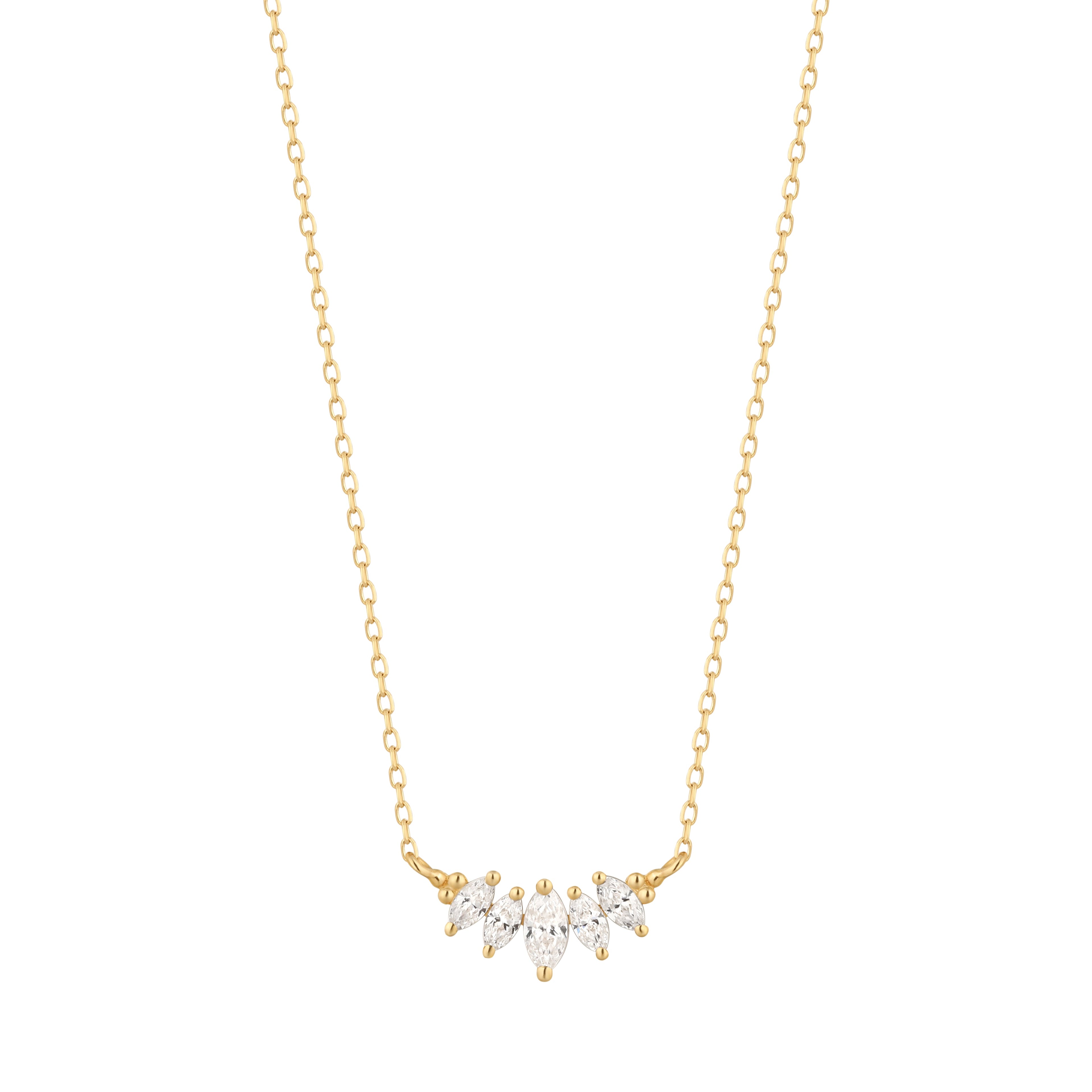 RION x Buddha Jewelry Zuri Cinq Gold Necklace - White Sapphire