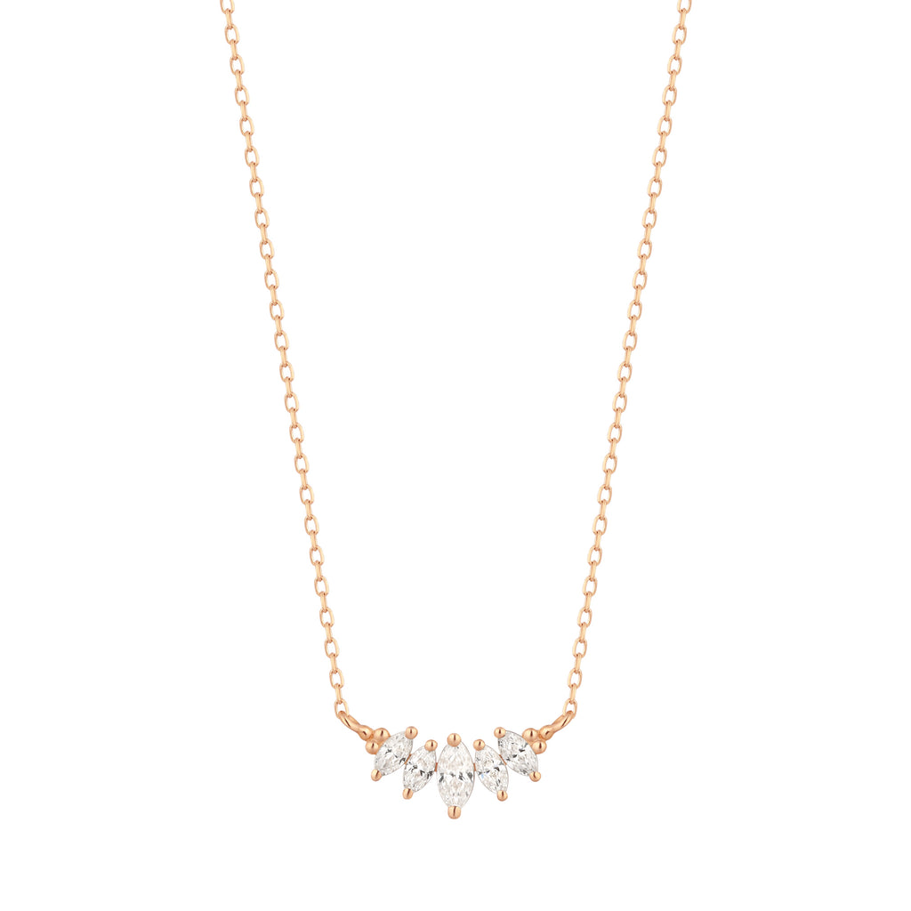 RION x Buddha Jewelry Zuri Cinq Gold Necklace - White Sapphire