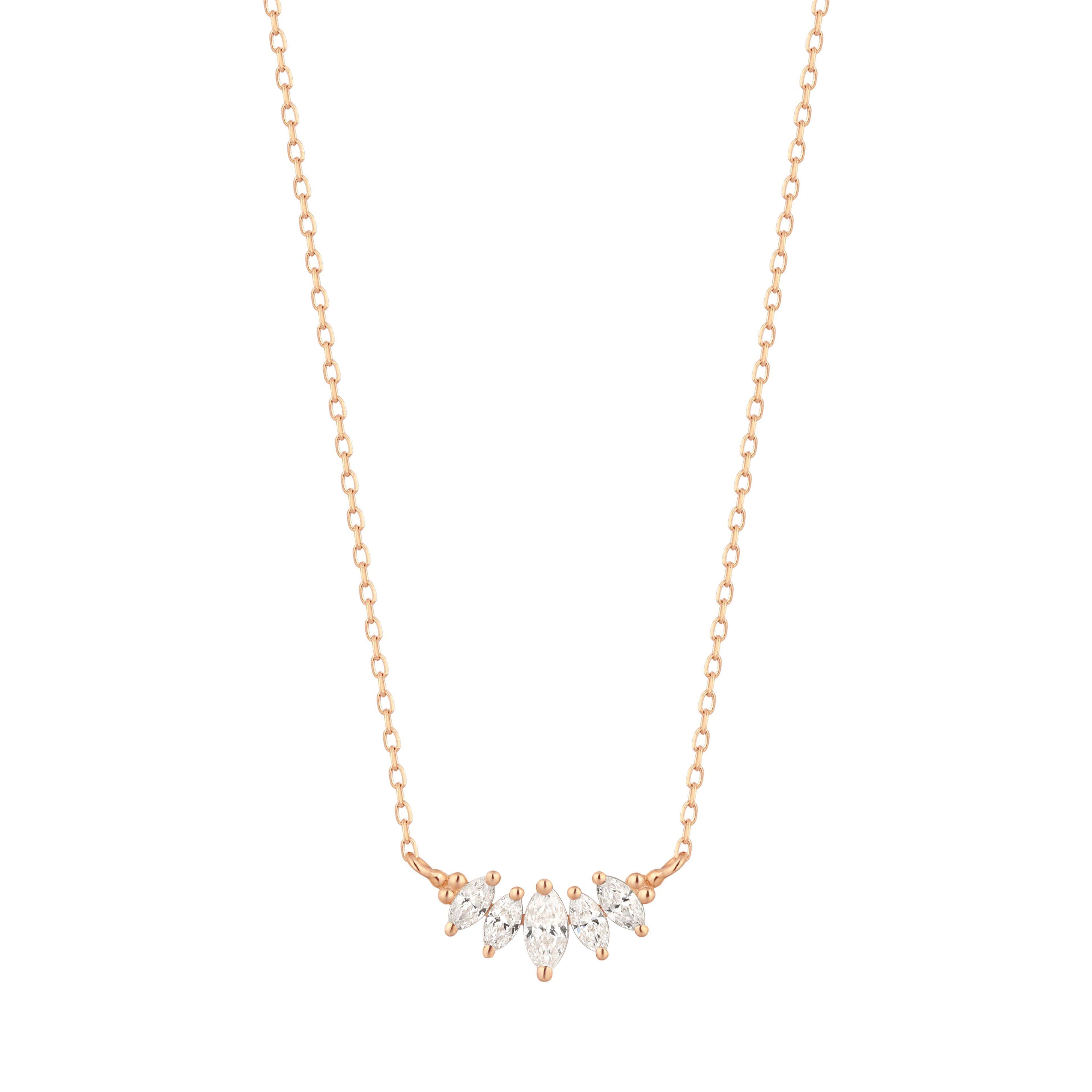 RION x Buddha Jewelry Zuri Cinq Gold Necklace - White Sapphire