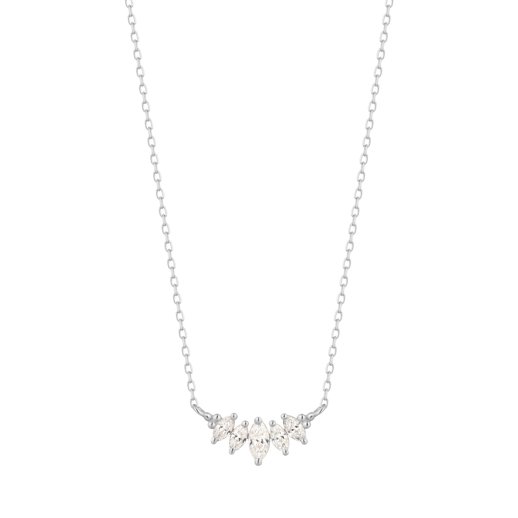 RION x Buddha Jewelry Zuri Cinq Gold Necklace - White Sapphire