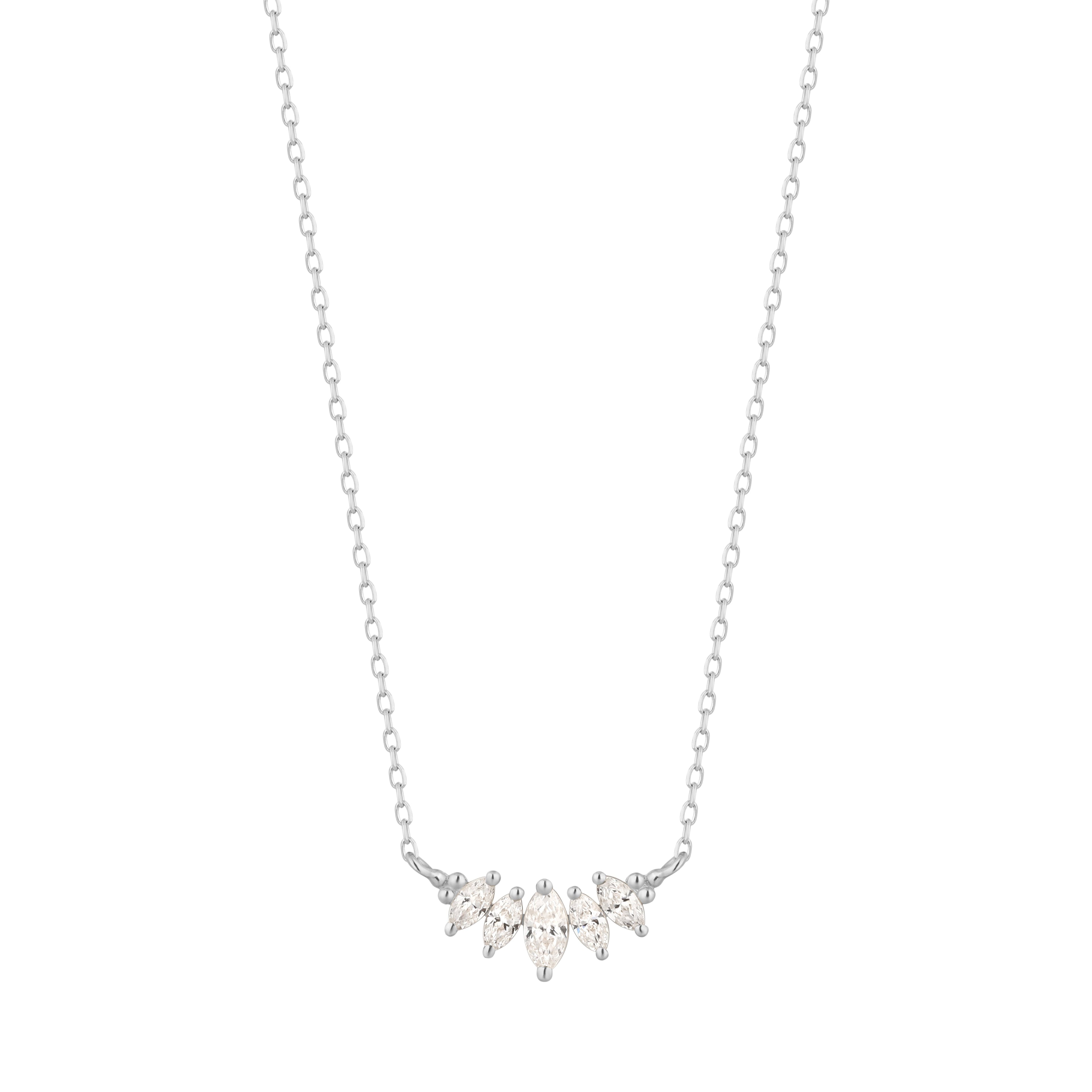 RION x Buddha Jewelry Zuri Cinq Gold Necklace - White Sapphire
