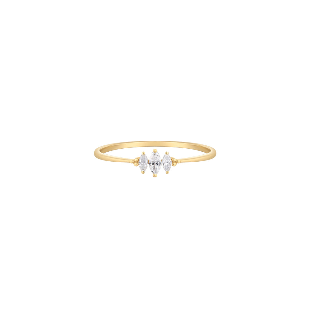 RION x Buddha Jewelry Zuri Trois Finger Ring - Genuine Diamond