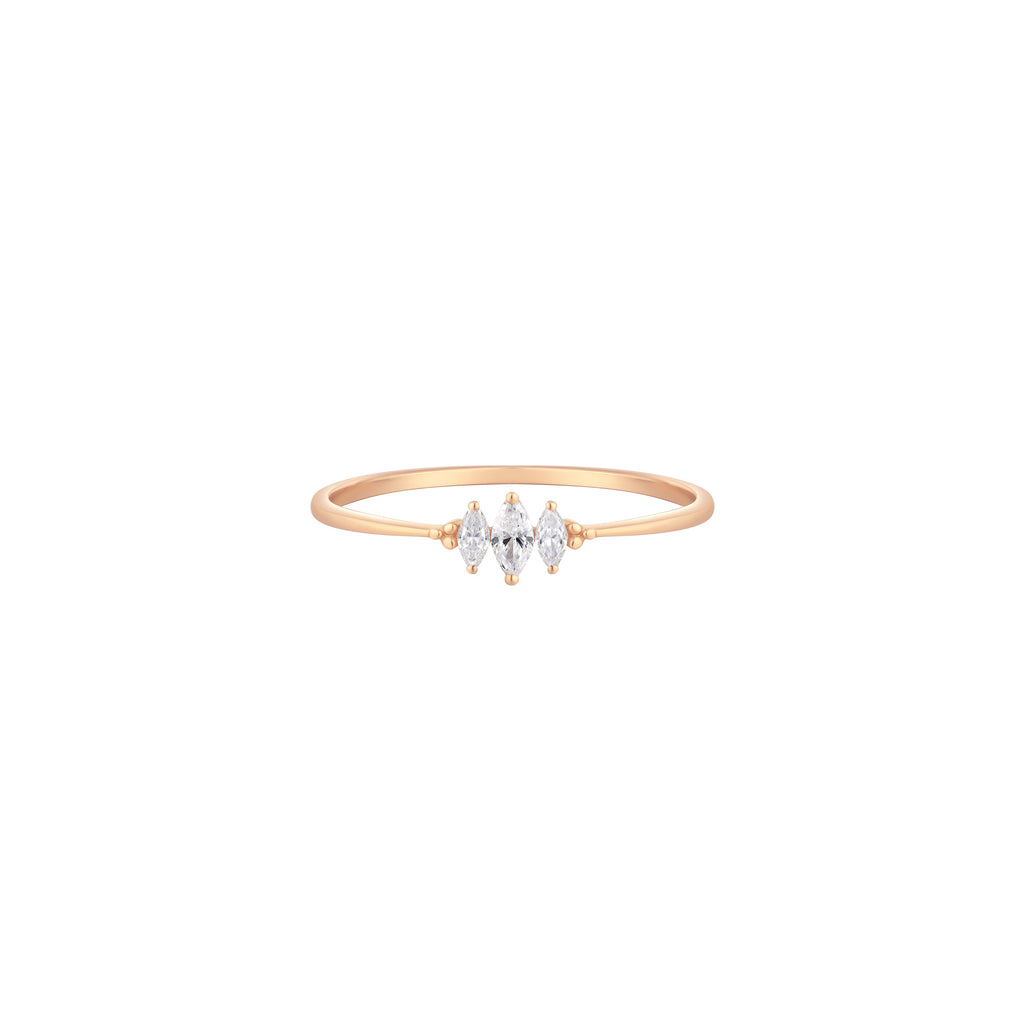 RION x Buddha Jewelry Zuri Trois Finger Ring - Genuine Diamond