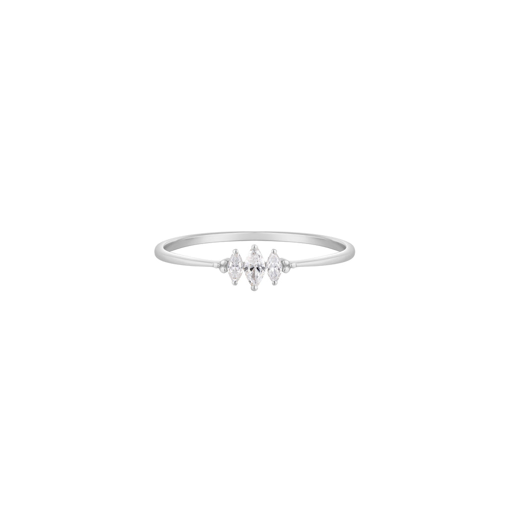 RION x Buddha Jewelry Zuri Trois Finger Ring - Genuine Diamond