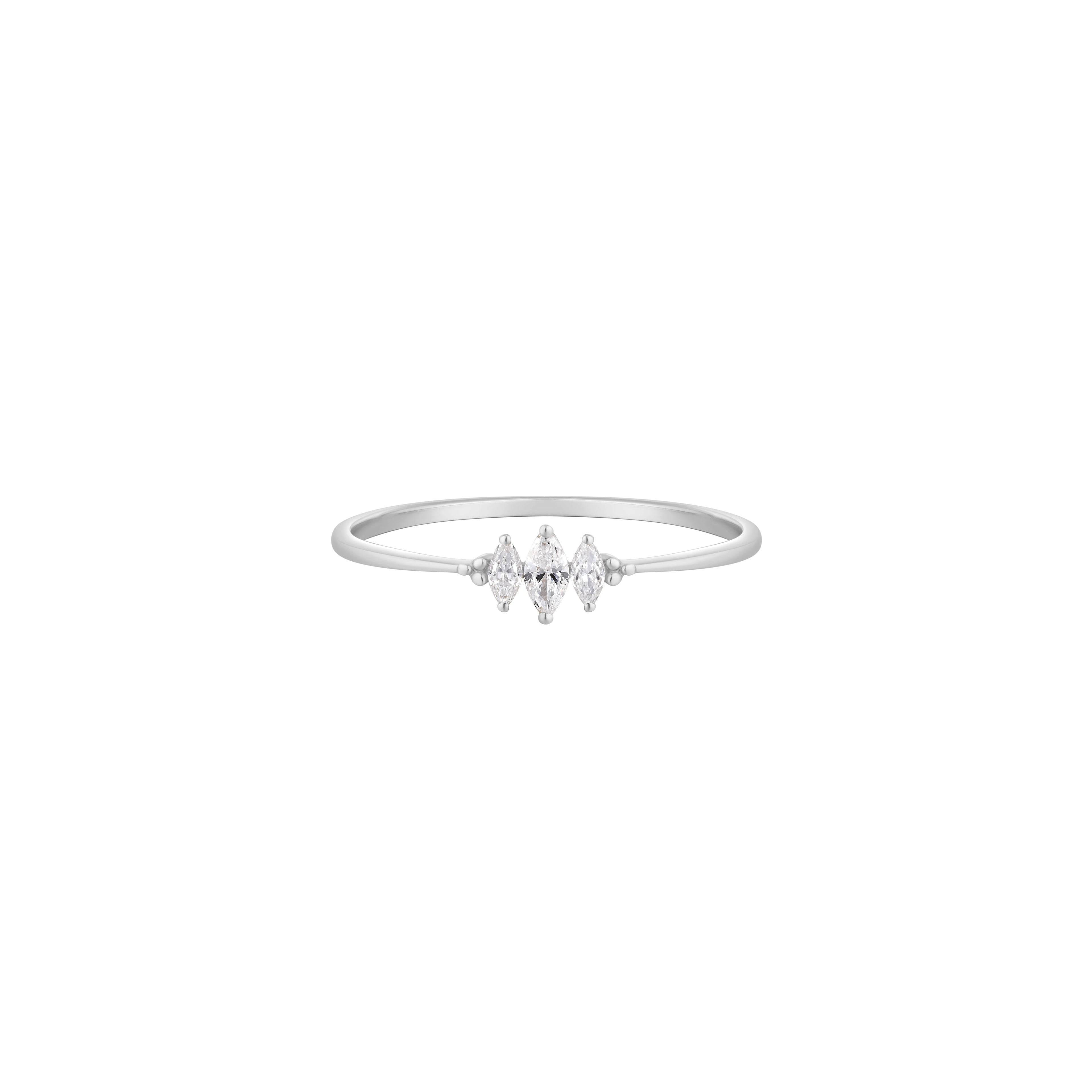 RION x Buddha Jewelry Zuri Trois Finger Ring - Genuine Diamond