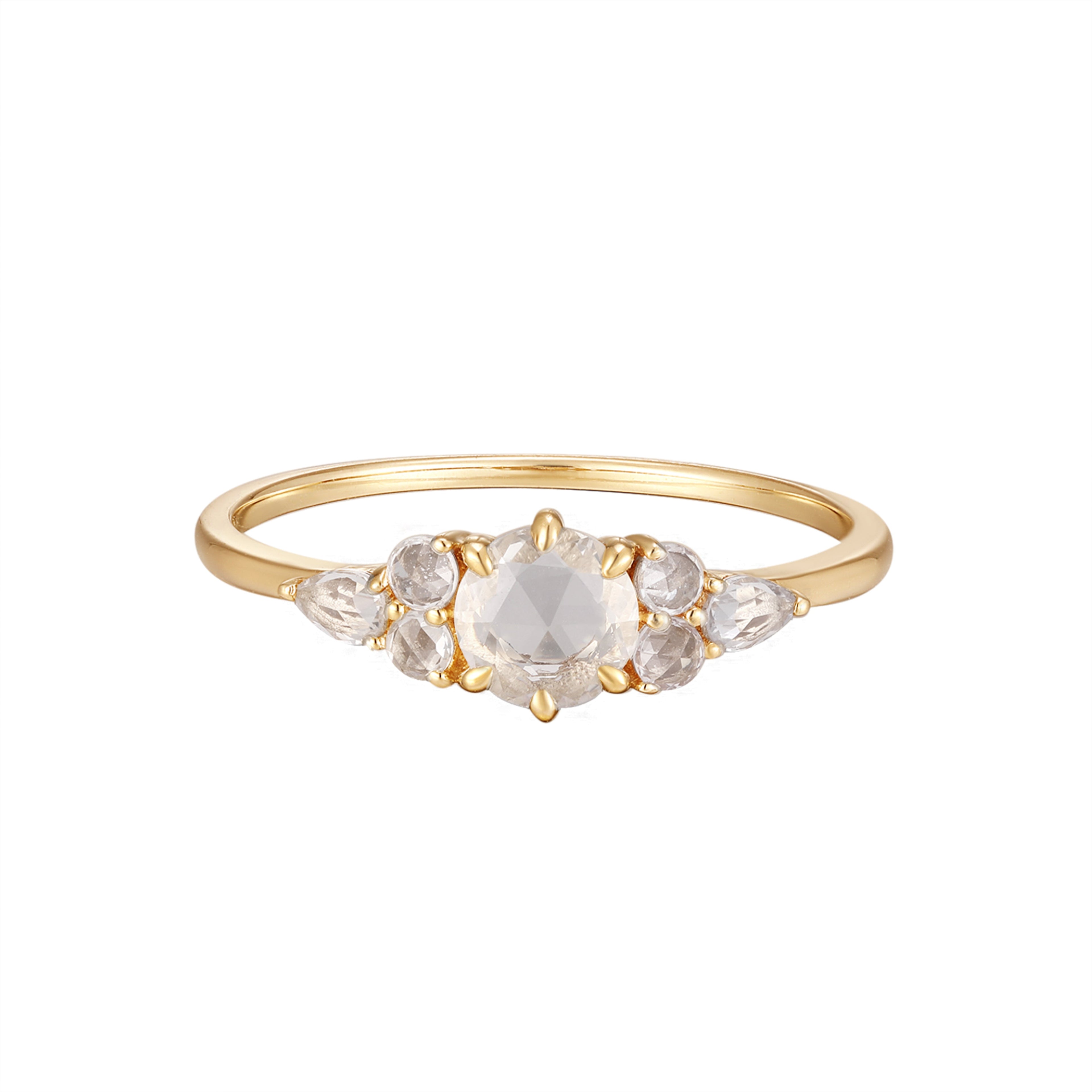 RION x Buddha Jewelry Offering Finger Ring - White Sapphire