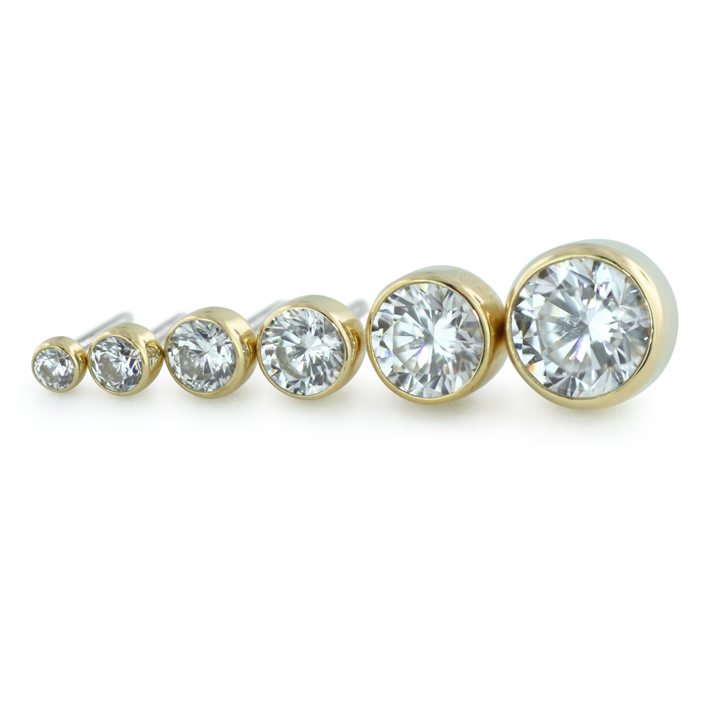 18K Gold Bezel Set Gem