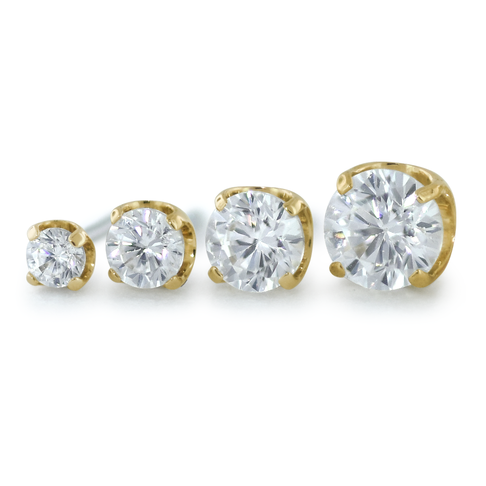18K Gold Prong Set Genuine Diamond