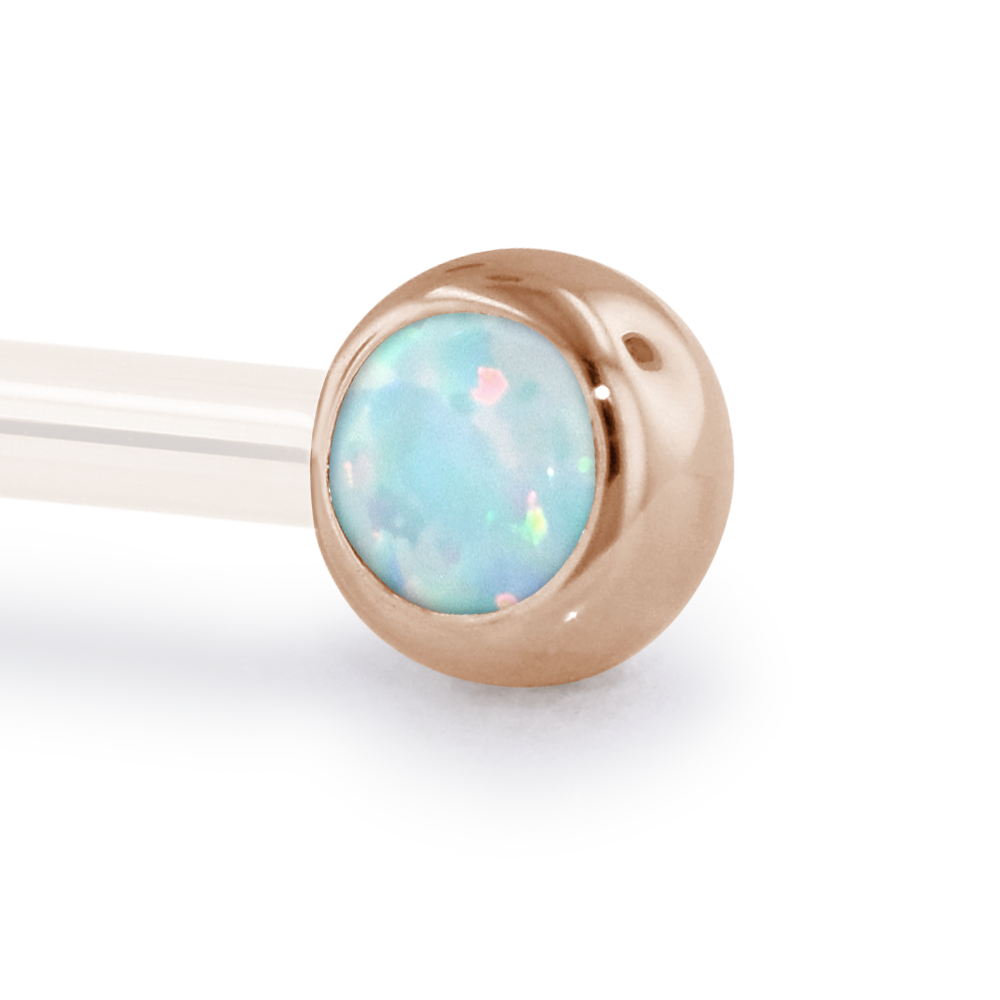 18K Gold Cabochon End