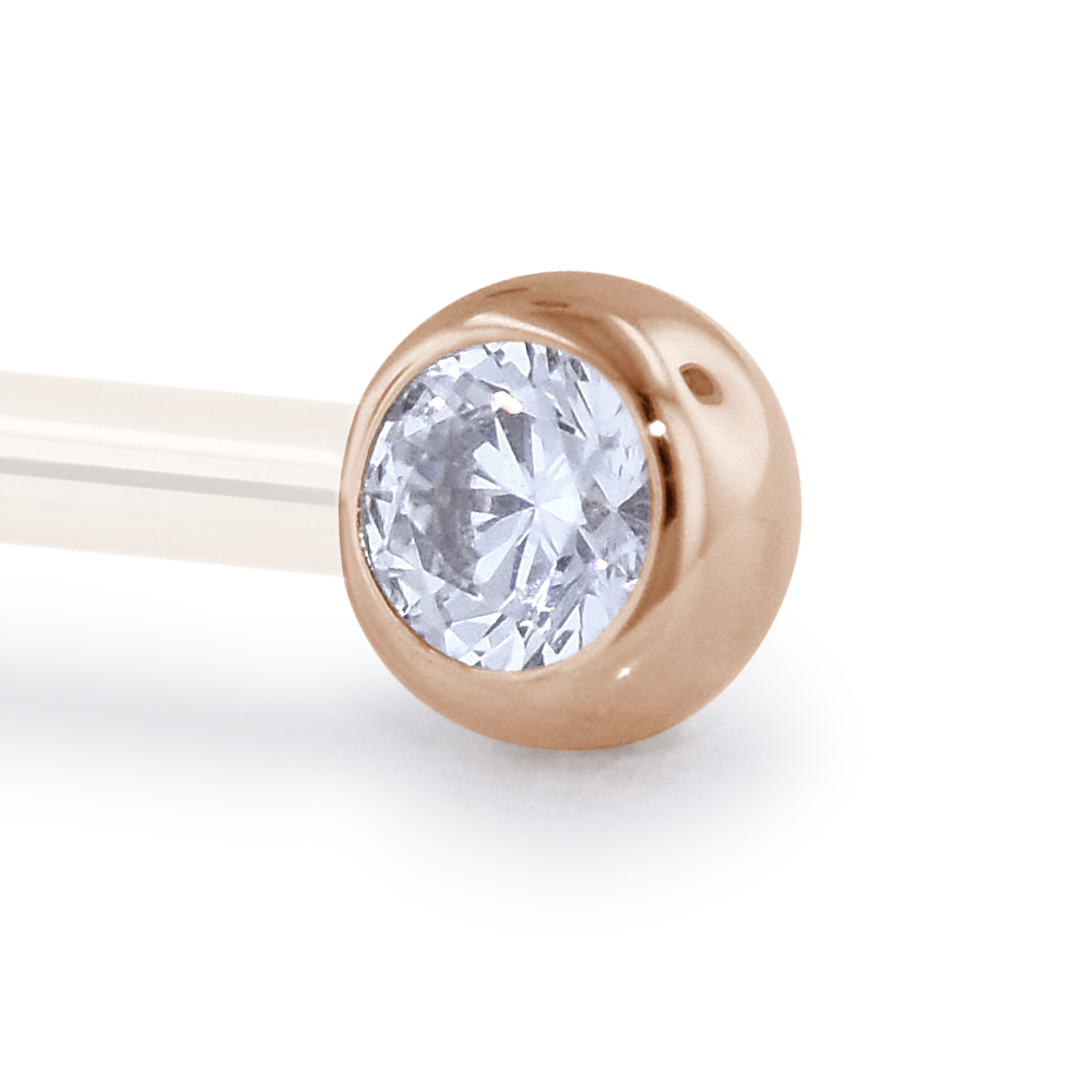 18K Gold Faceted Side Gem