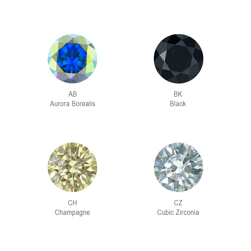 NeoMetal classic four-prong gem threadless end in 18k gold for lobe or helix