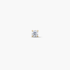 Single Diamond Prong Flat Back Stud