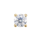 Moissanite Prong four-prong threadless end with genuine moissanite in 14k gold for lobe or helix