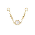 Halolet bezel moissanite 14k gold connector chain for double helix or lobe-to-helix pairings