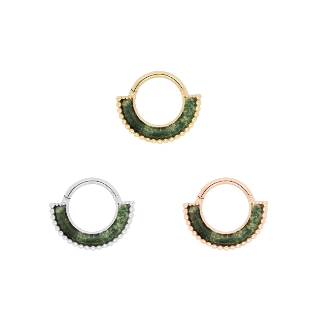 Harmonic Clicker with Moss Agate