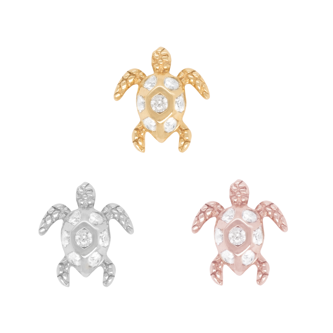 Honu - White Sapphire - Threadless End