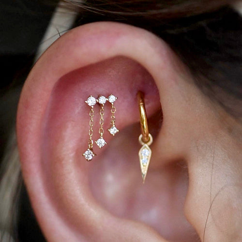Cascade Flat Back Stud with CZ