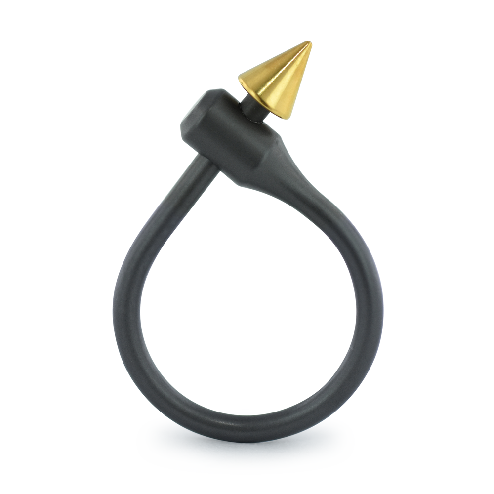 Original Gauntlet Titanium Illusion Ring w/ Gold Plated Cone